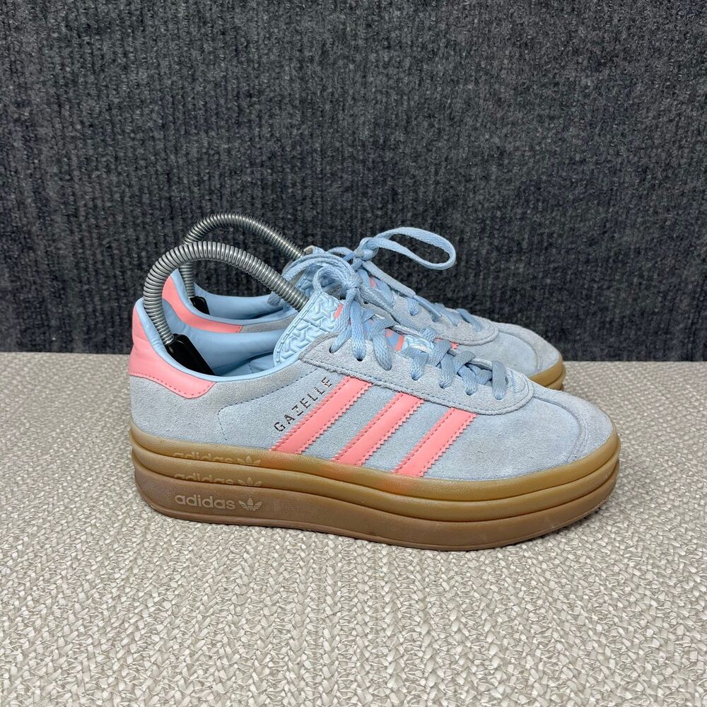 Adidas Gazelle Bold J Clear Sky Blue Pink Platform Shoes Youth 5 Womens 6 JI3384